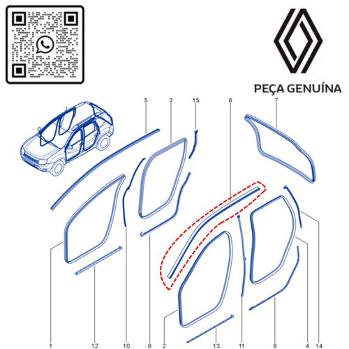 RN 10264R 768610264R Borracha Pingadeira Teto ESQ. Duster - 4